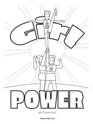 Link to the I'm All About That Base cheerleading coloring page.